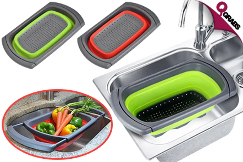 From QR49 Wash & Dry those Veggies with a Collapsible Colander & Sink Drainer! (Up to QR174 Value)